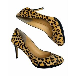 Ivanka Trump Womens Leopard Print Real Calf Hair Pump Stiletto Heel Shoes 8 M
